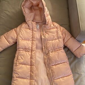 Girls pink winter puffer jacket from Gap